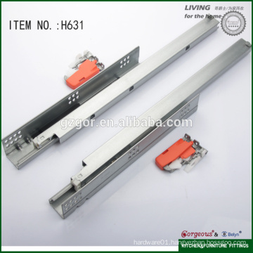 hidden partial extension damping slide with handle